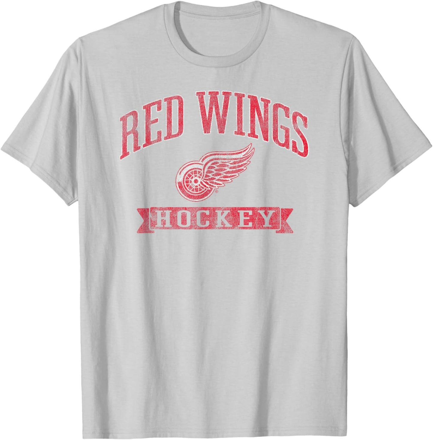 Detroit Red Wings Vintage Hockey Gray Officially Licensed T-Shirt - T-Shirt | Ash