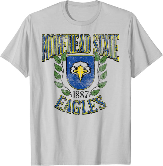 Morehead State Eagles Retro Shield White Officially Licensed T-Shirt - T-Shirt | Ash