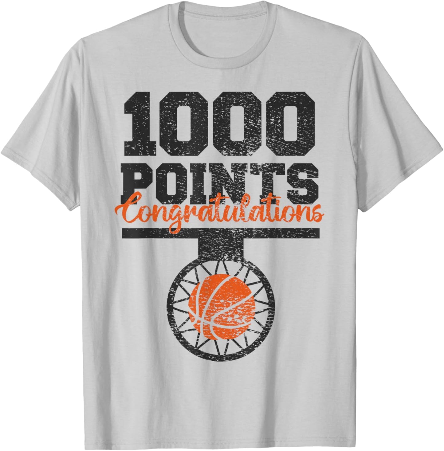1000 Points Basketball Scorer High School Basketball Player T-Shirt - T-Shirt | Ash