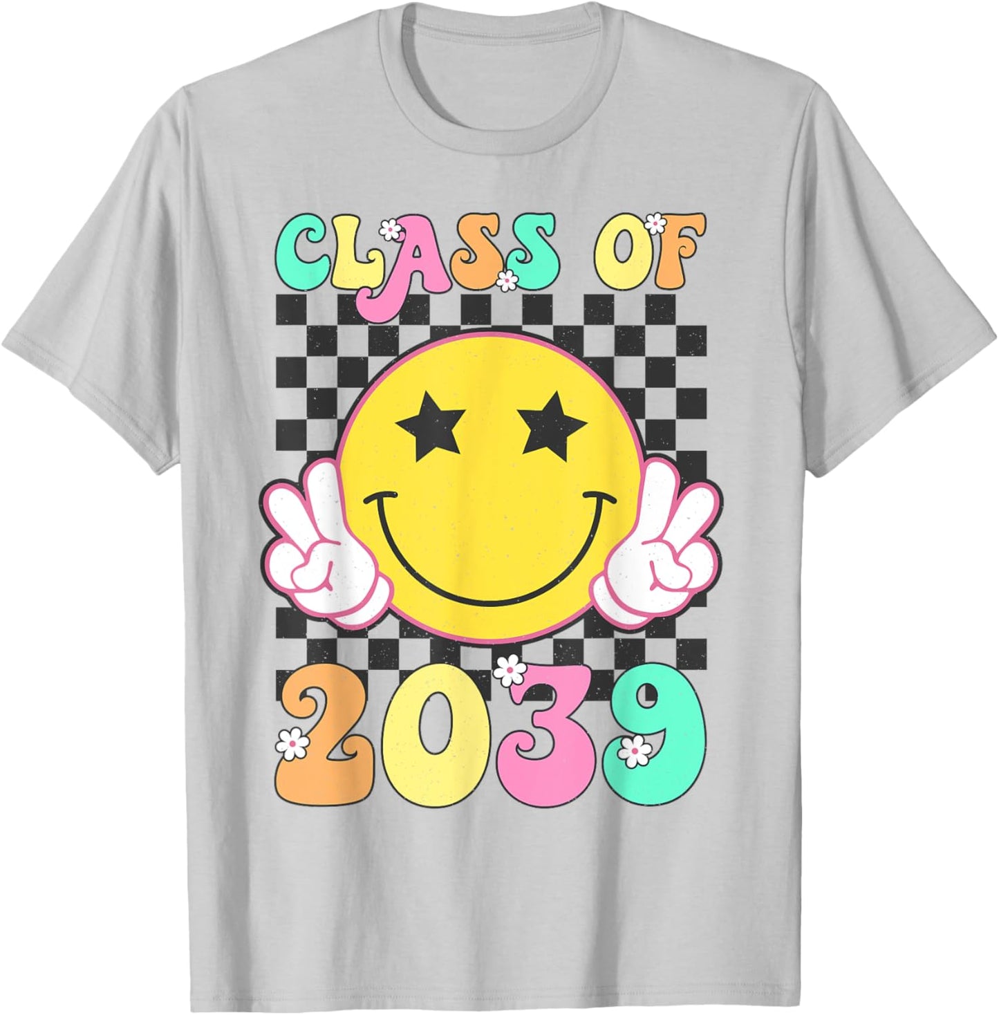 Retro Class of 2039 Grow With Me Back to School Kindergarten T-Shirt - T-Shirt | Ash