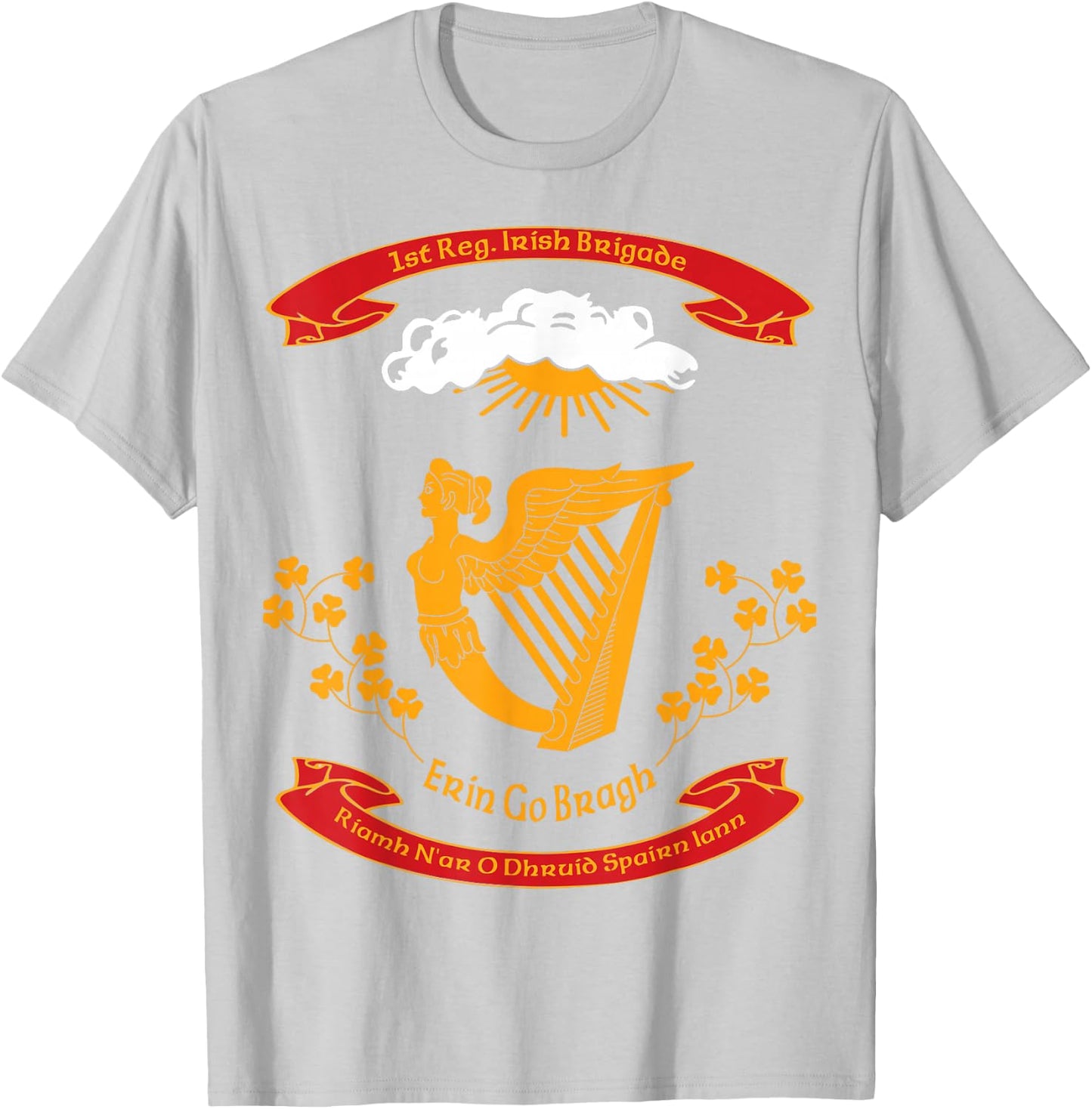 1987 Designs Civil War Era 1st Irish Brigade Flag T-Shirt - T-Shirt | Ash