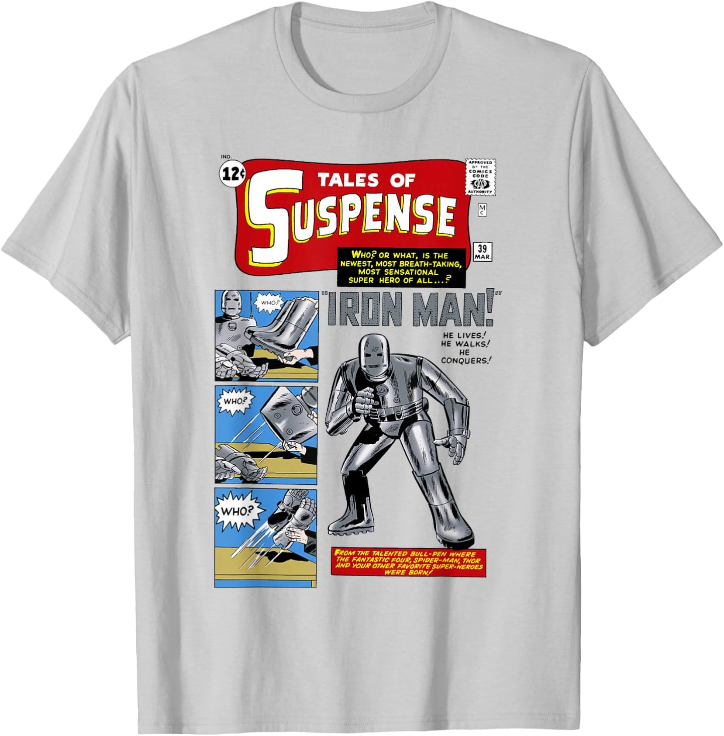 Marvel Avengers Iron Man Tales of Suspense Comic Cover Small T-Shirt - T-Shirt | Ash