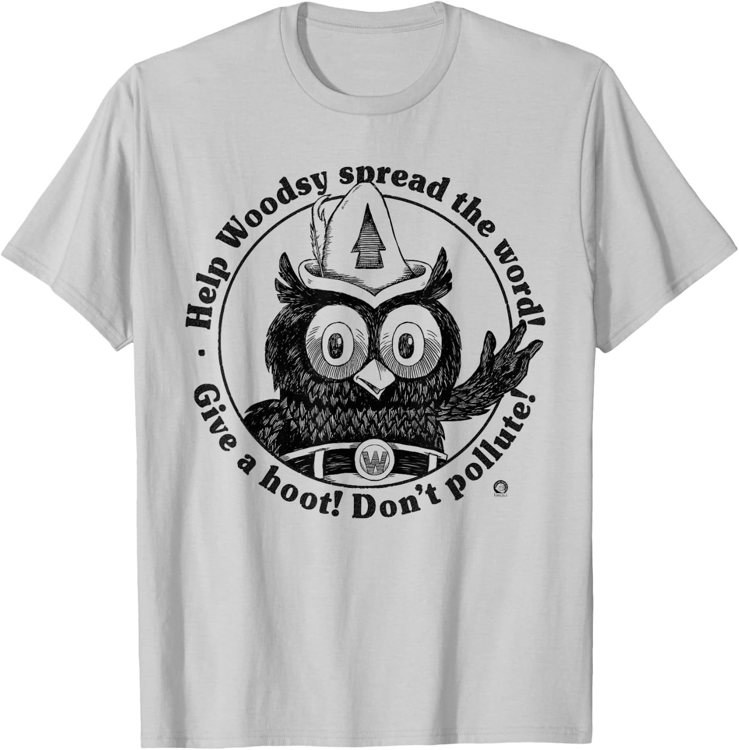 Woodsy Owl Give a Hoot Don't Pollute 70s Vintage T-Shirt - T-Shirt | Ash