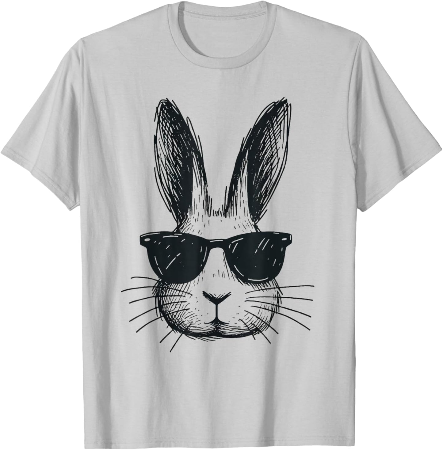 Bunny Face With Sunglasses Easter Day For Boys Men Kids T-Shirt - T-Shirt | Ash