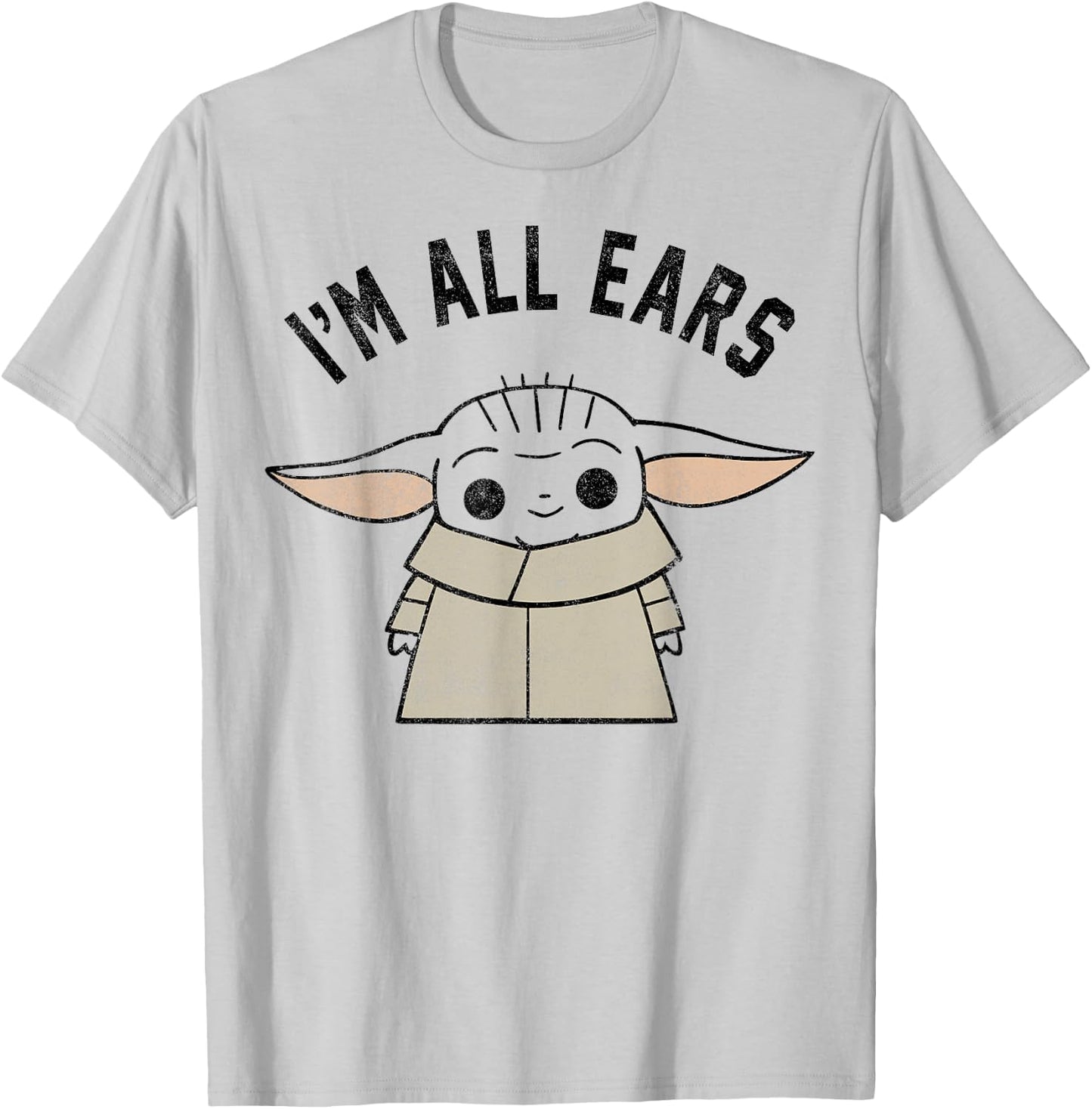 Star Wars The Mandalorian The Child I'm All Ears Outline T-Shirt - T-Shirt | Ash
