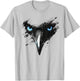 Raven Drawing Blue Eyes Painting Animal Art Motif Bird Crow T-Shirt - T-Shirt | Ash
