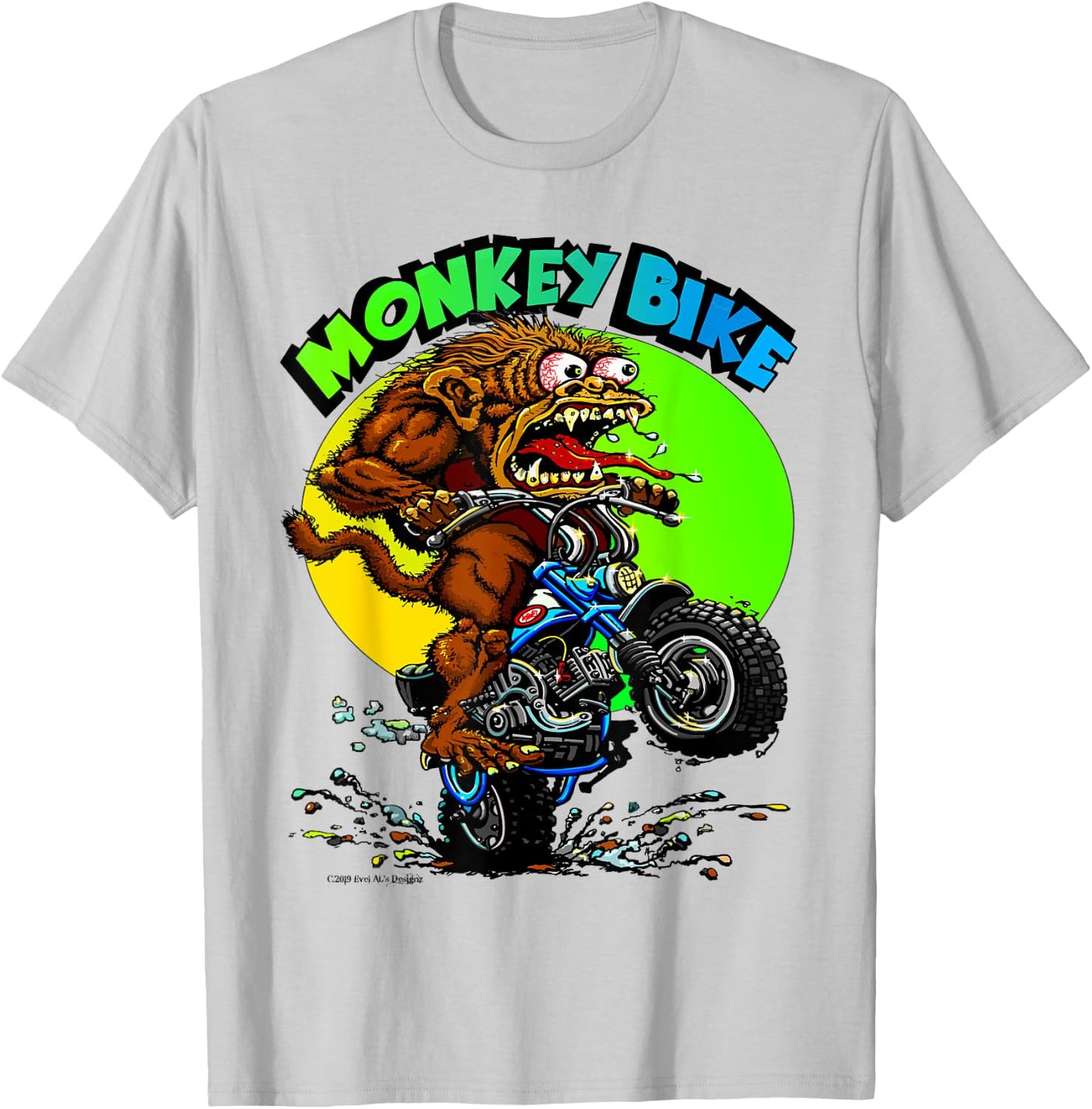 Monkey Bike T-Shirt - T-Shirt | Ash