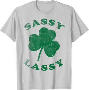 Sassy Lassy Funny T Shirt Women Girls St. Patrick's T-Shirt - T-Shirt | Ash