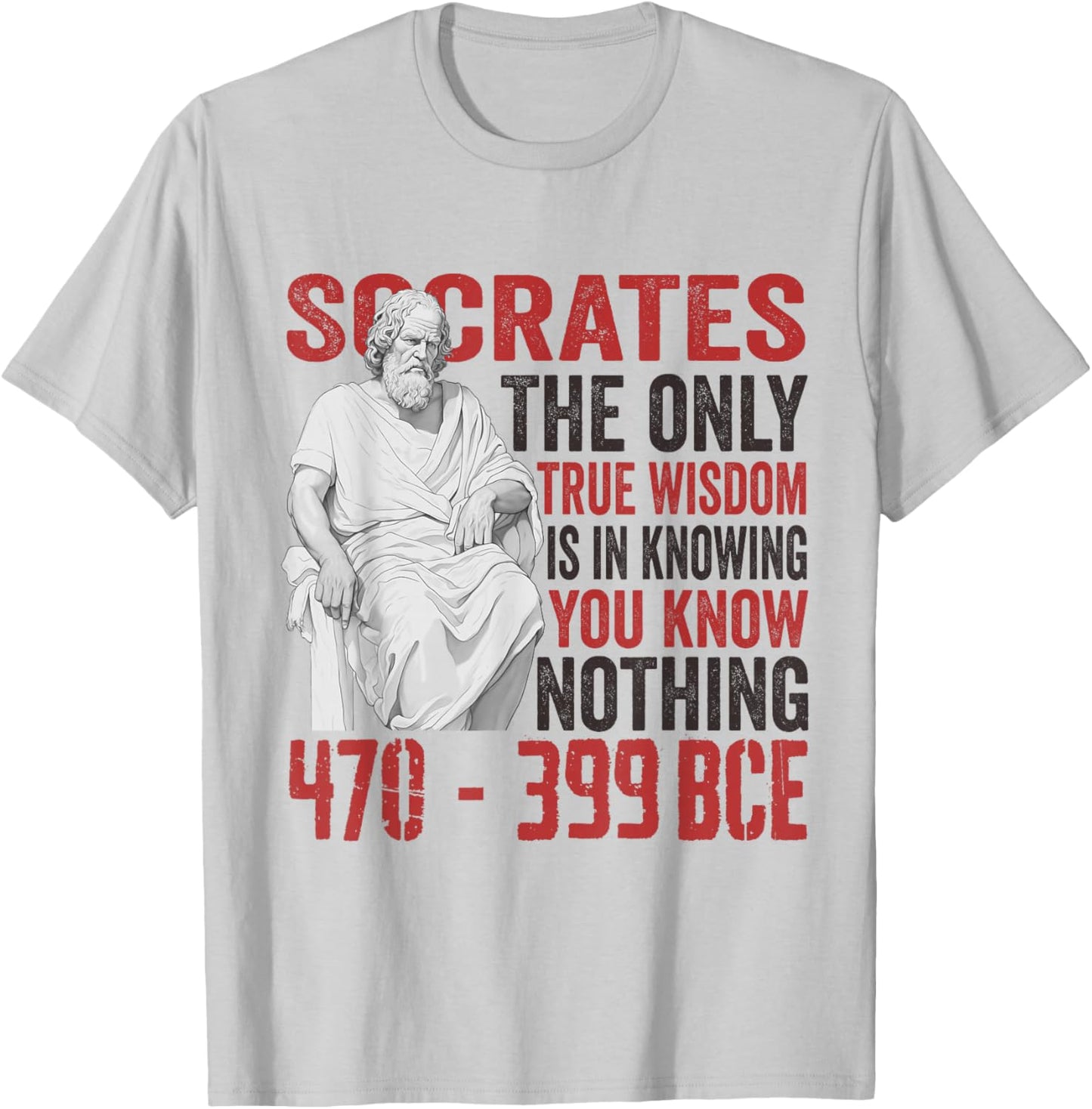 Socrate Ancient Philosopher Quote Classical Greek Philosophy T-Shirt - T-Shirt | Ash