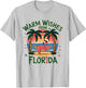 Tropical Flamingo Xmas Warm Wishes From Florida Christmas T-Shirt - T-Shirt | Ash