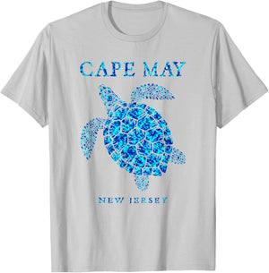 Cape May New Jersey NJ Sea Turtle Beach Souvenir Girls Boys T-Shirt - T-Shirt | Ash
