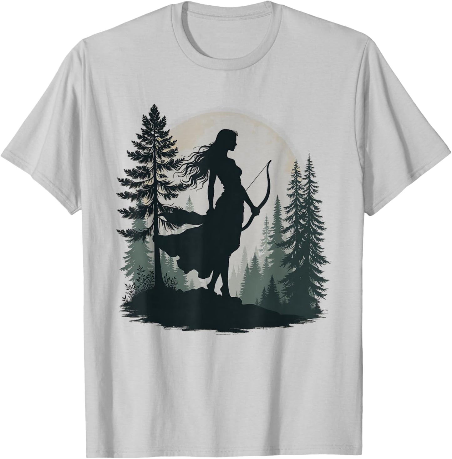 Agema Apparel Greek Goddess Artemis , Women's Adults, Short Sleeve, White, Small, Artemis , Greek Mythology Gift T-Shirt - T-Shirt | Ash