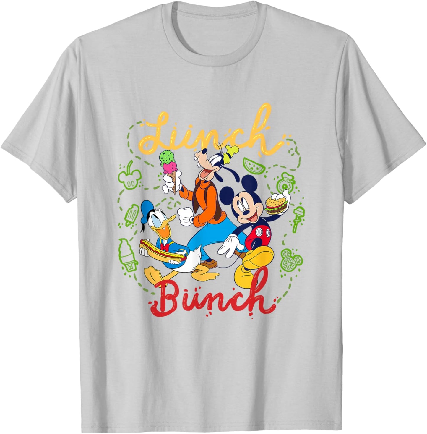 Disney Mickey And Friends Lunch Bunch Retro Group T-Shirt - T-Shirt | Ash