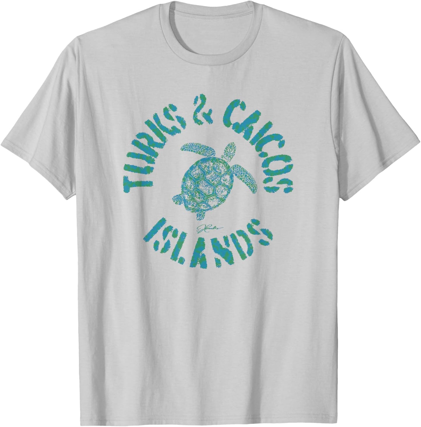 JCombs: Turks & Caicos Islands Sea Turtle T-Shirt - T-Shirt | Ash