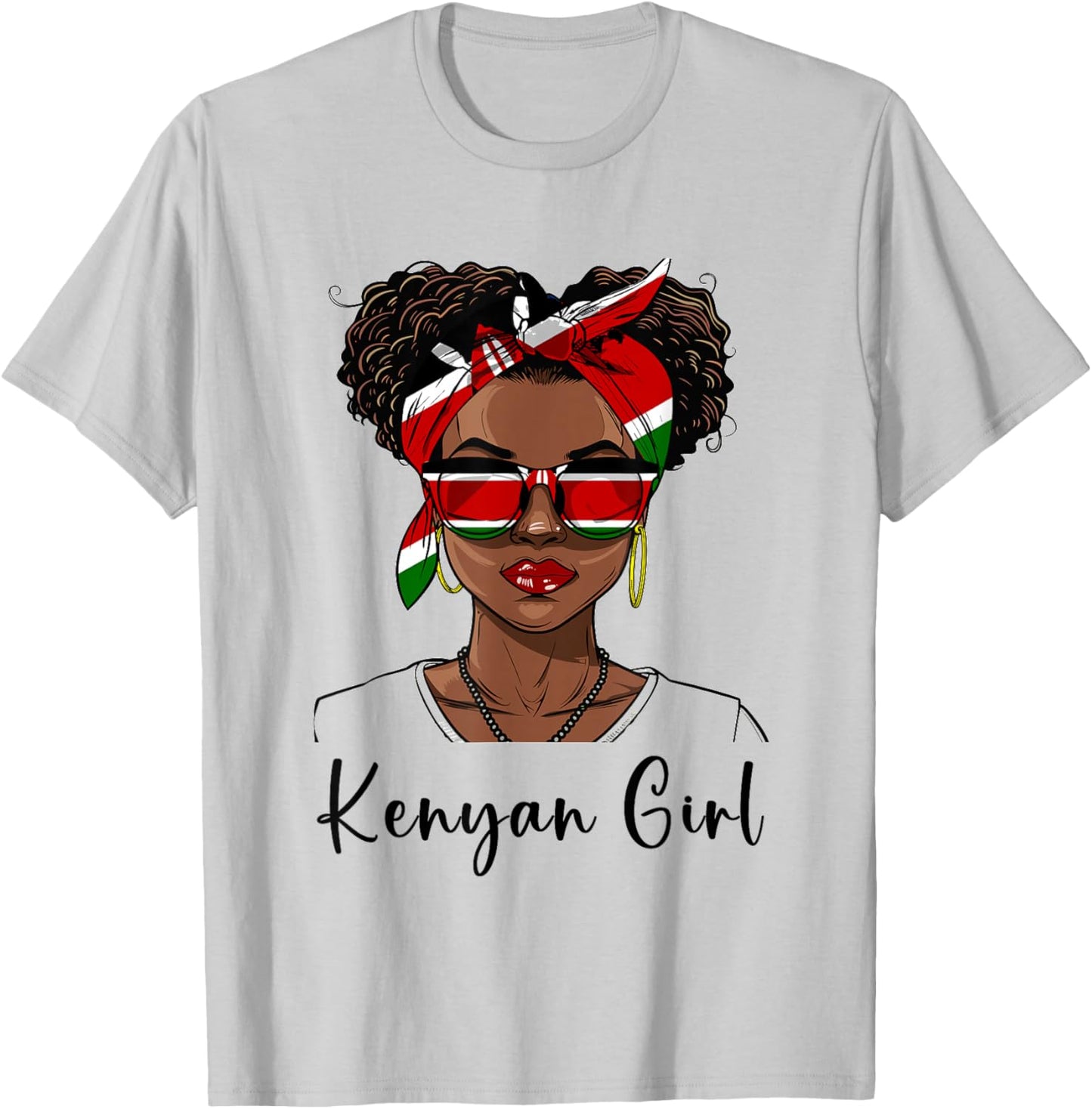 Kenya Flag Outfit for Woman Girl Souvenirs Keynan T-Shirt - T-Shirt | Ash