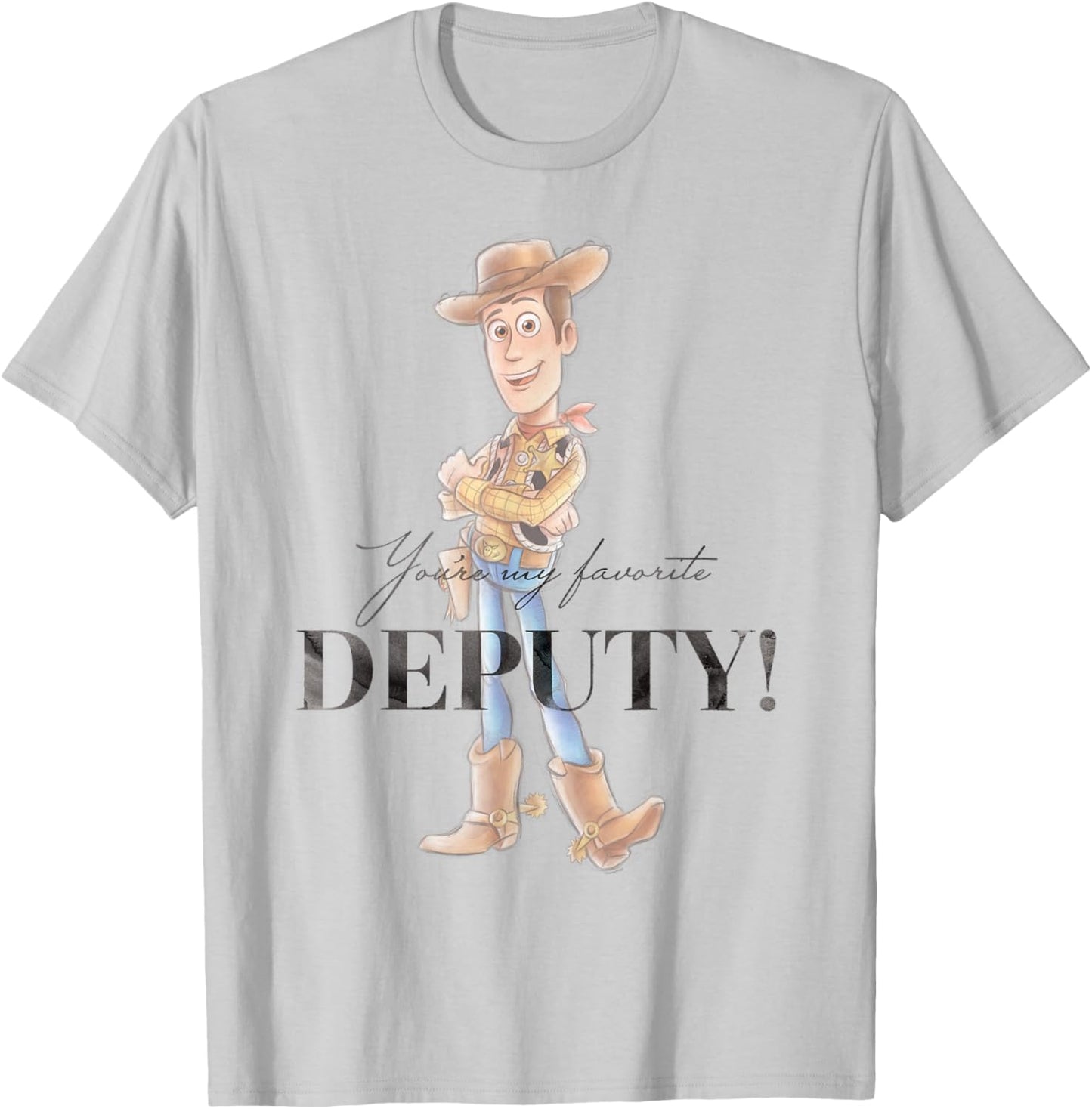 Disney 100 and Pixar's Toy Story Woody My Favorite Deputy T-Shirt - T-Shirt | Ash