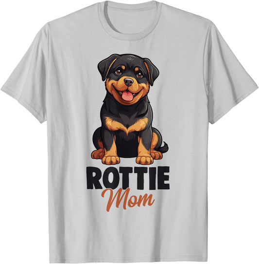 Rottie Mom Rottweiler Dog T-Shirt - T-Shirt | Ash