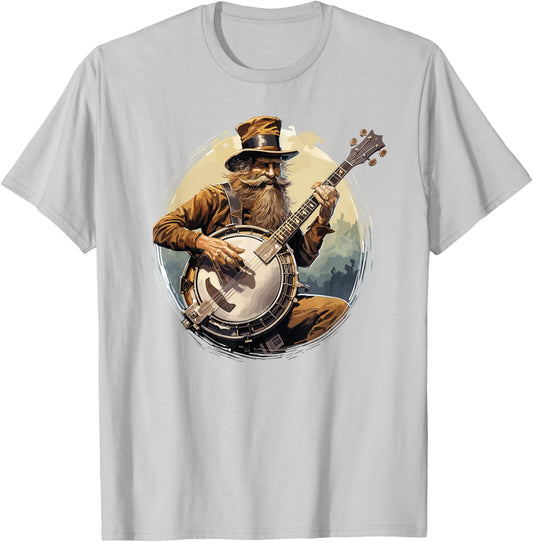Banjo Player retro Banjo Bluegrass music cottagecore gift T-Shirt - T-Shirt | Ash