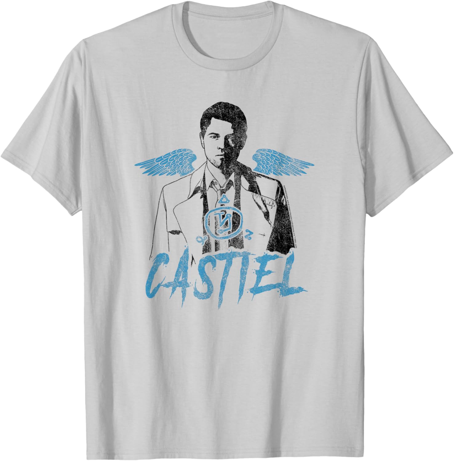 Supernatural Castiel Angel Street Art Color Pop T-Shirt - T-Shirt | Ash