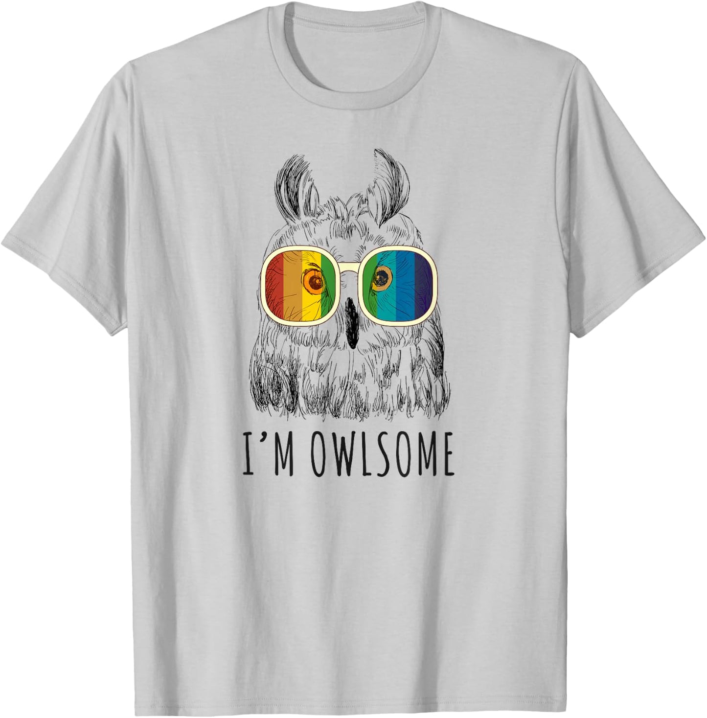 I'm Owlsome Cute Owl Shirts Women, Girls, Owl Lover Gifts T-Shirt - T-Shirt | Ash
