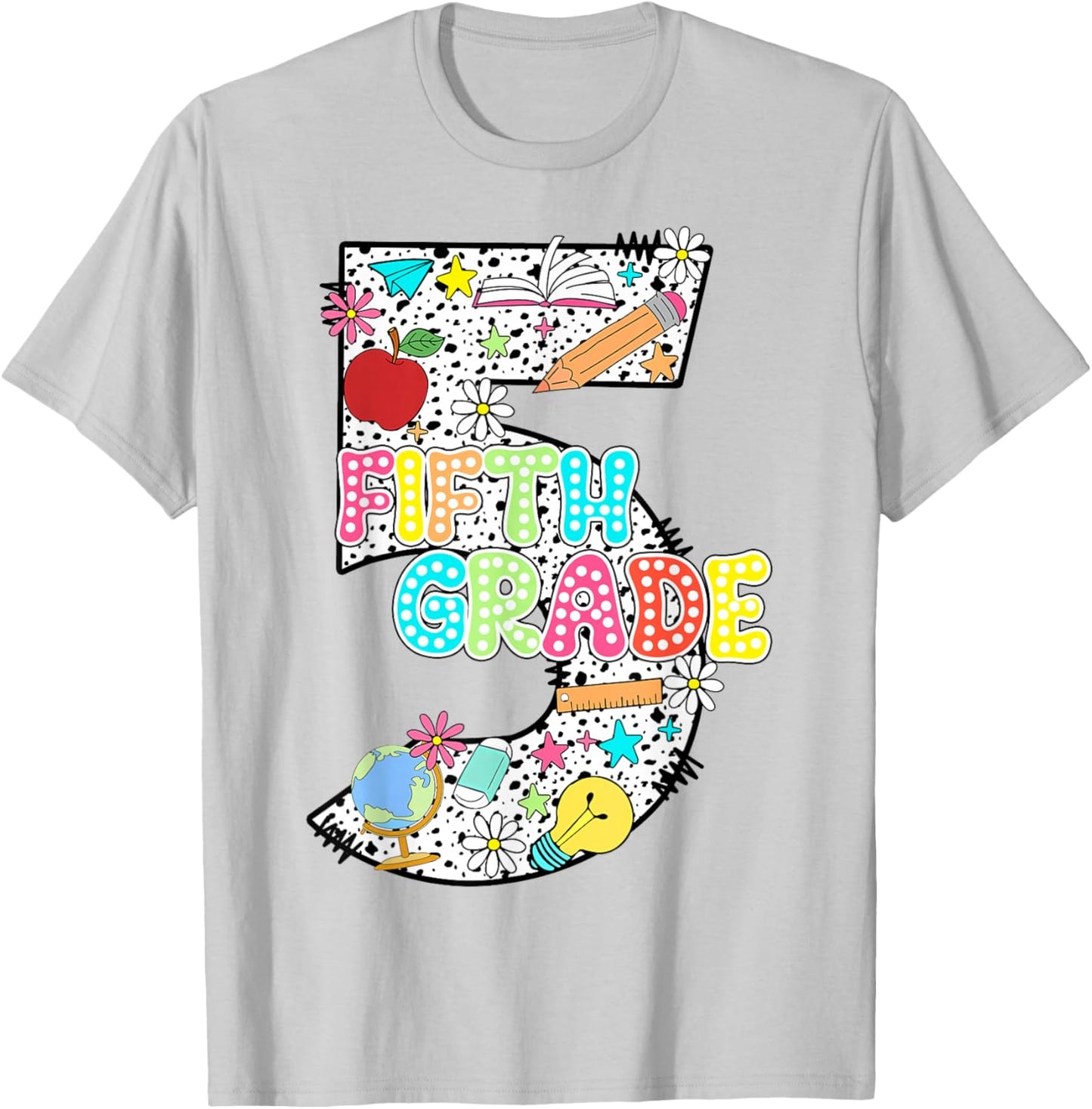 Number 5 Fifth Grade Hello 5th Grade Squad Teacher Student Men Women Kids T-Shirt - T-Shirt | Ash