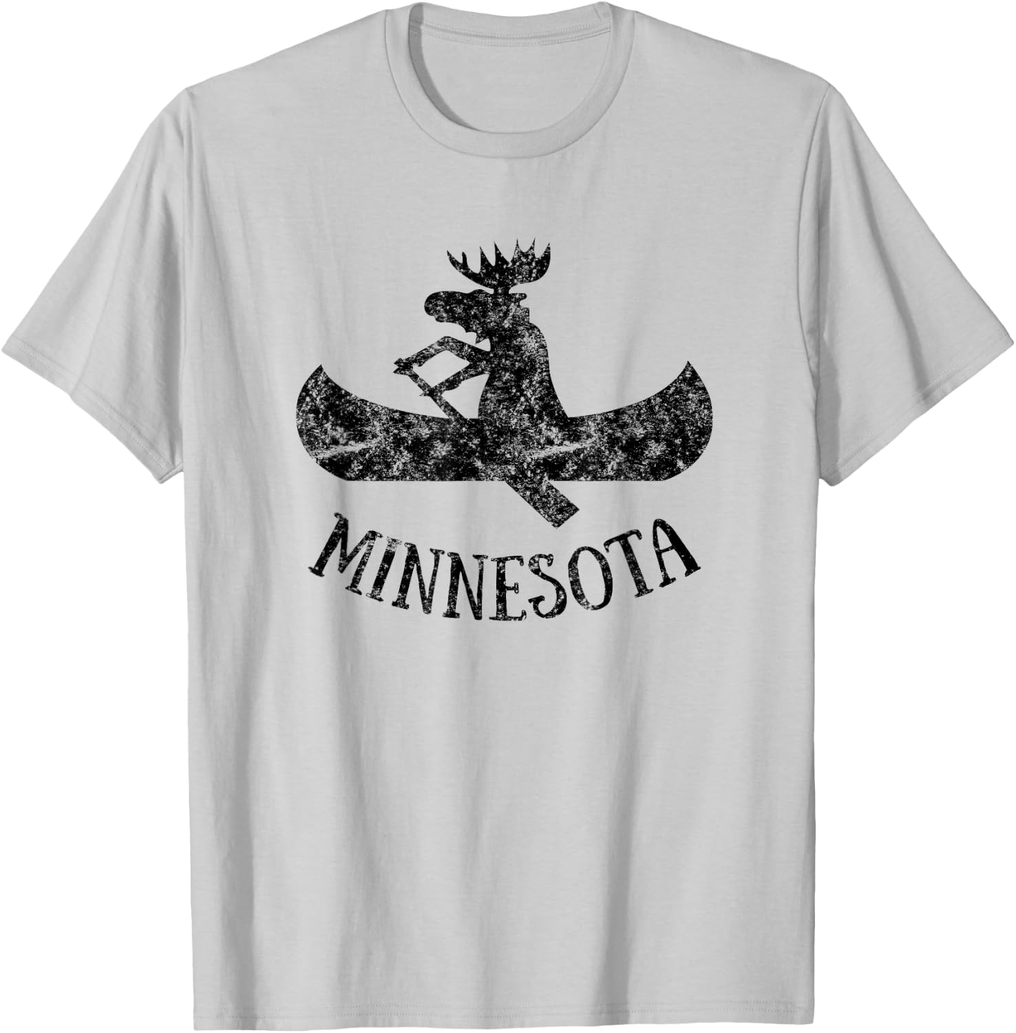 Minnesota Moose Shirt | Funny Moose Canoe Gift T-Shirt - T-Shirt | Ash