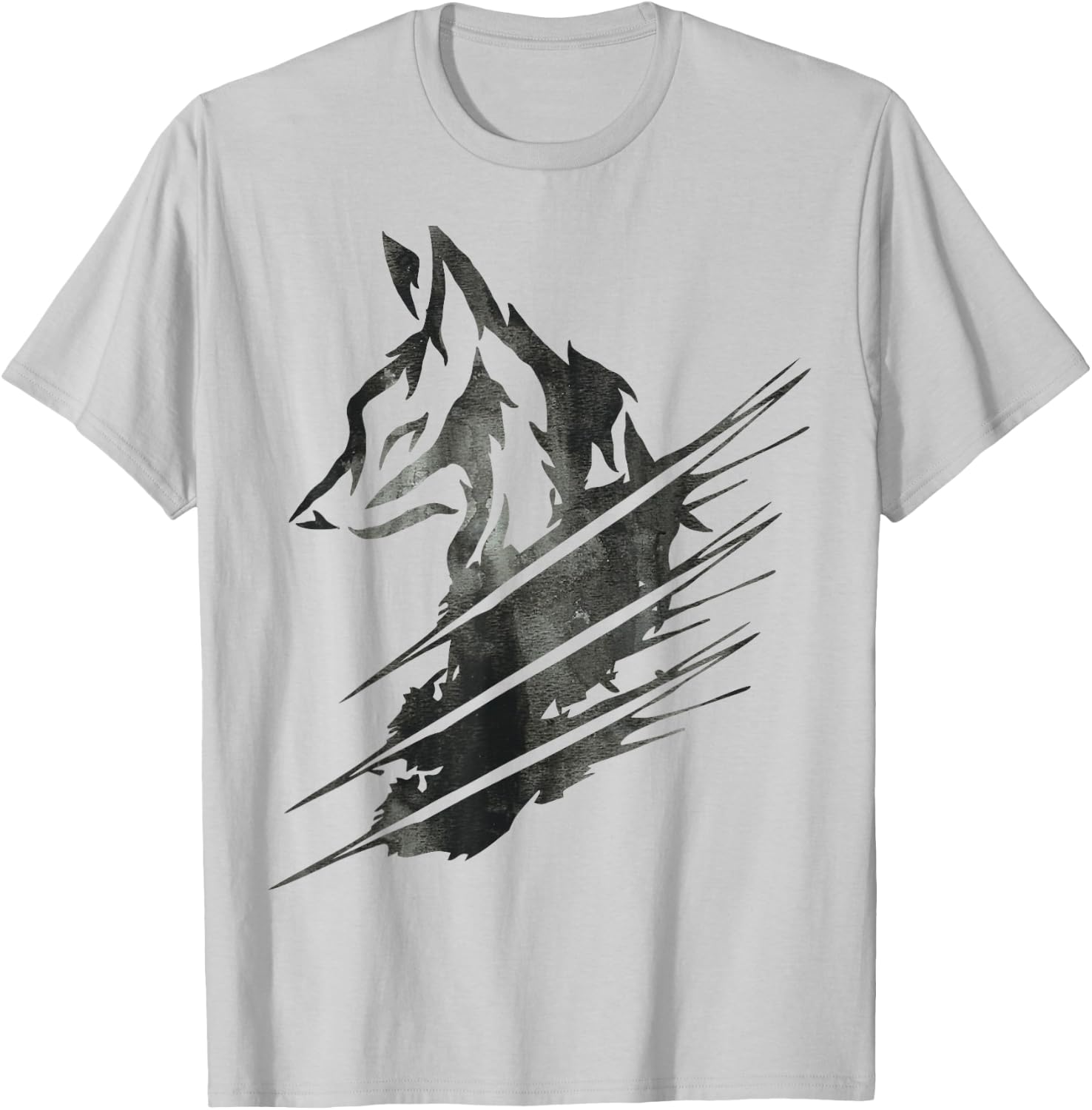 Wolf, Wolves, Animal, Claw, Howl, Moon, Graphic, Gift T-Shirt - T-Shirt | Ash