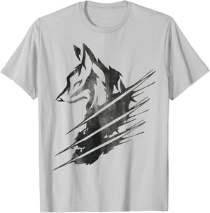 Wolf, Wolves, Animal, Claw, Howl, Moon, Graphic, Gift T-Shirt - T-Shirt | Ash