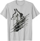 Wolf, Wolves, Animal, Claw, Howl, Moon, Graphic, Gift T-Shirt - T-Shirt | Ash