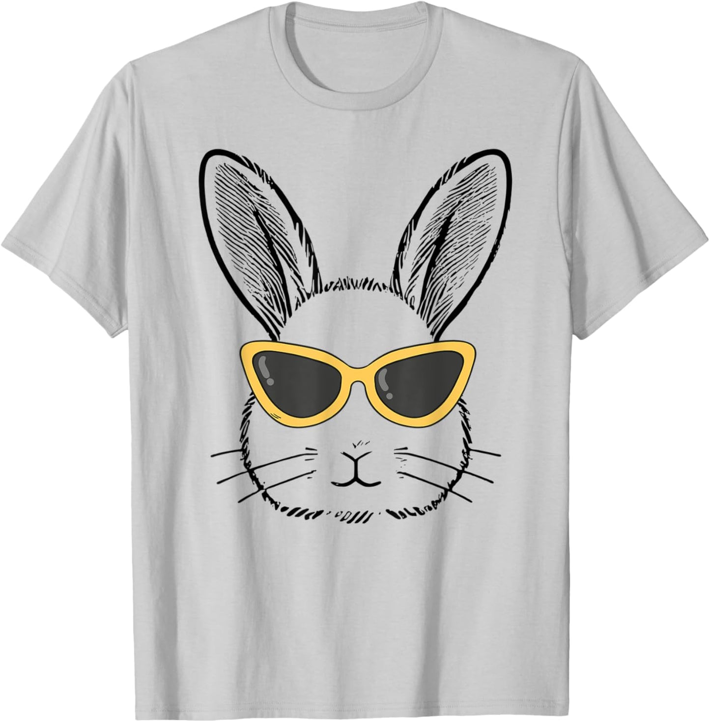 Cute Bunny With Yellow Sunglasses Girls Women Easter Day T-Shirt - T-Shirt | Ash