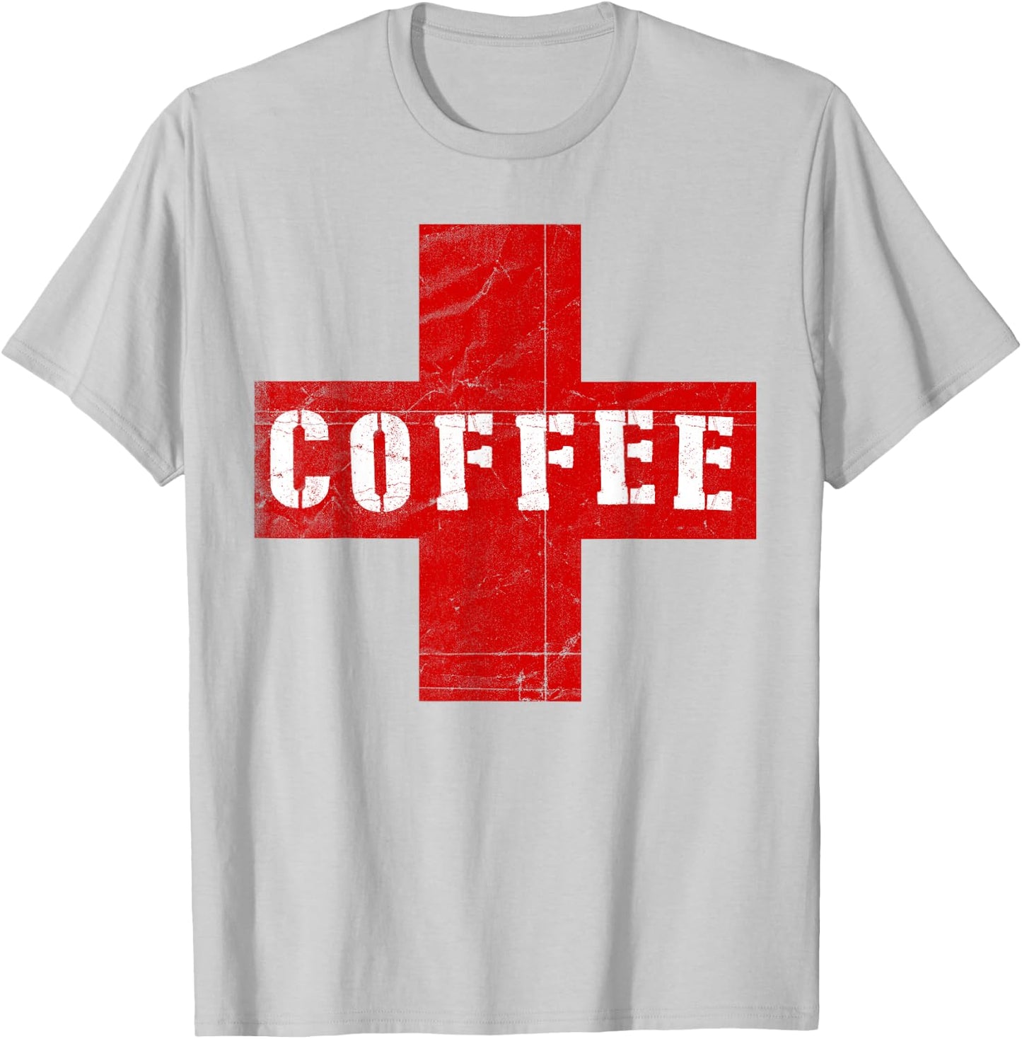 Vintage Coffee Lovers Medic red crossed rescue Java team T-Shirt - T-Shirt | Ash