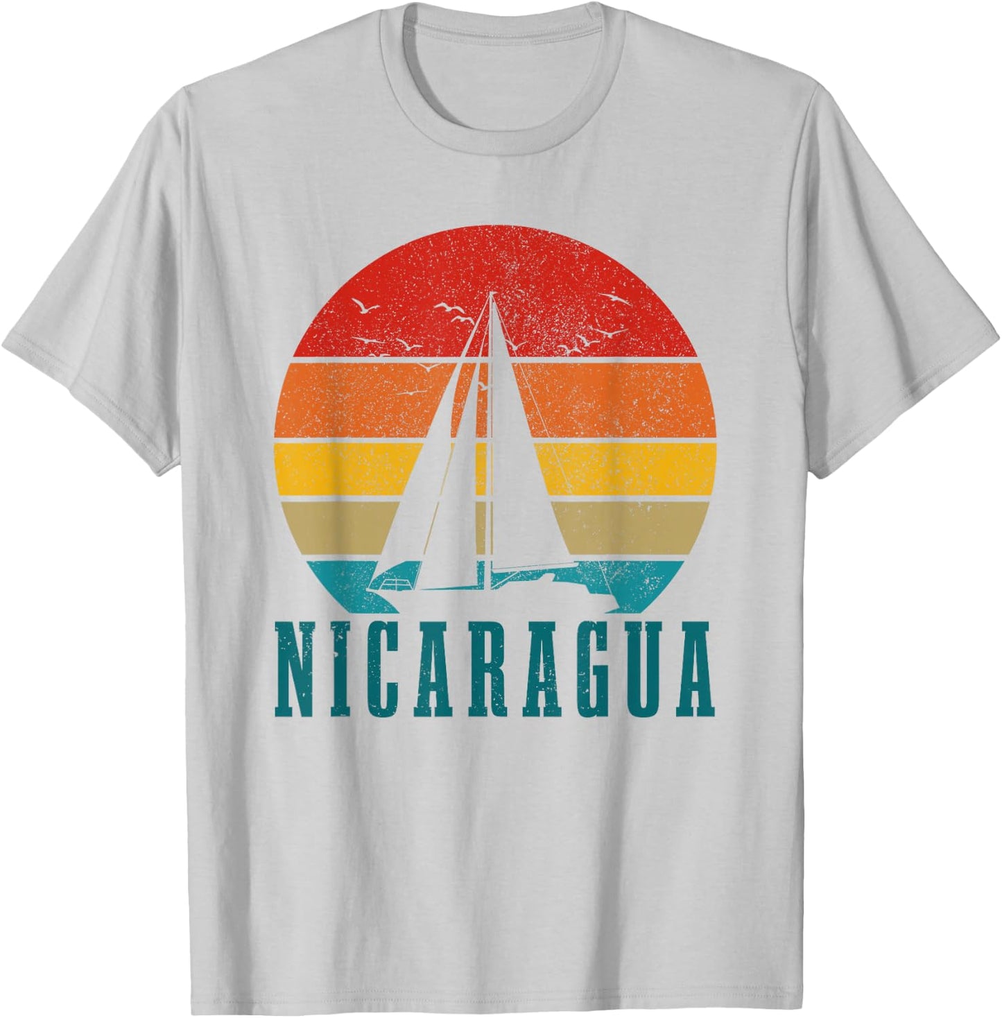 Nicaragua Vintage Sailing Souvenir T-Shirt - T-Shirt | Ash