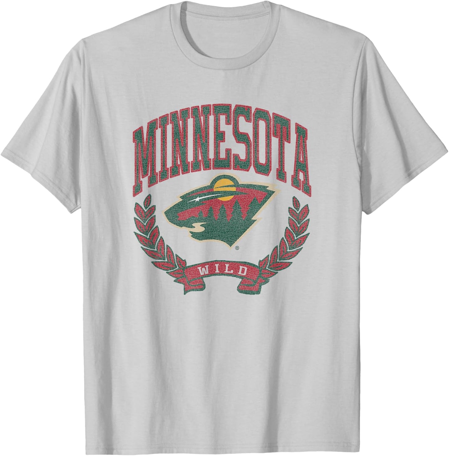 Minnesota Wild Vintage Victory Gray Officially Licensed T-Shirt - T-Shirt | Ash