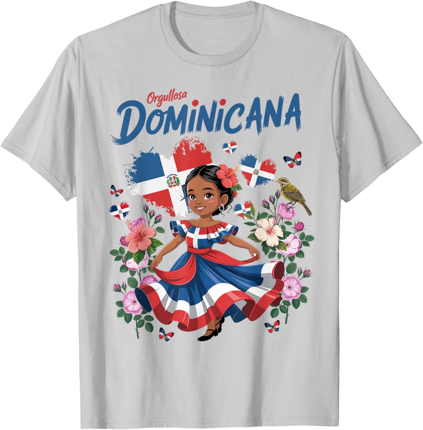 Dominican Republic Flag Outfit Idea for Girls Dominicana T-Shirt - T-Shirt | Ash