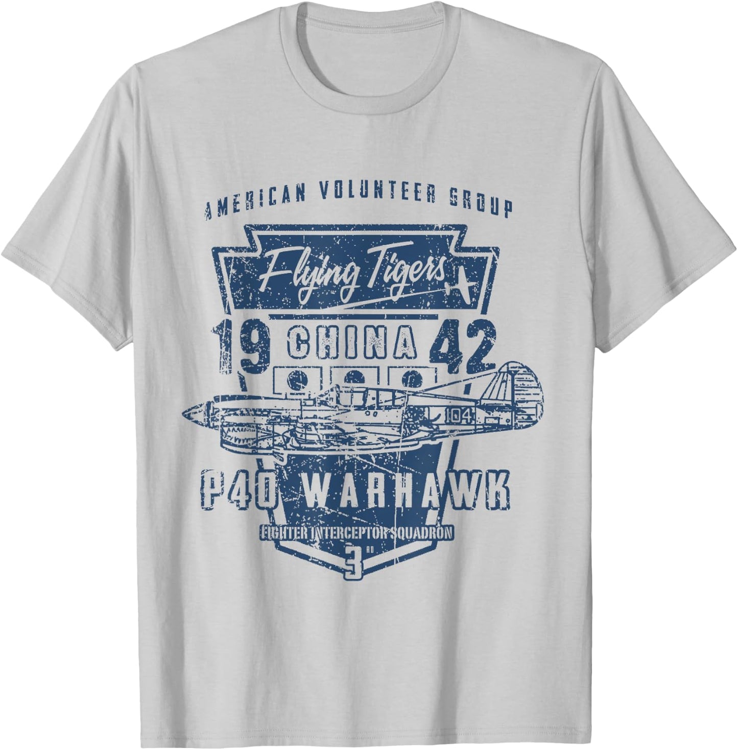 Warbird Flying Tiger p-40 Warhawk T Shirt T-Shirt - T-Shirt | Ash