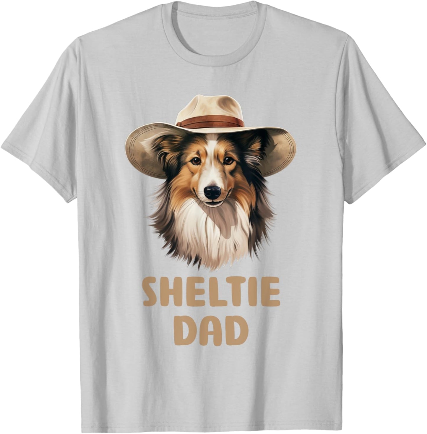 Cute Sheltie Dad Dog Lovers Gift Funny Puppy Sheltie Owner T-Shirt - T-Shirt | Ash