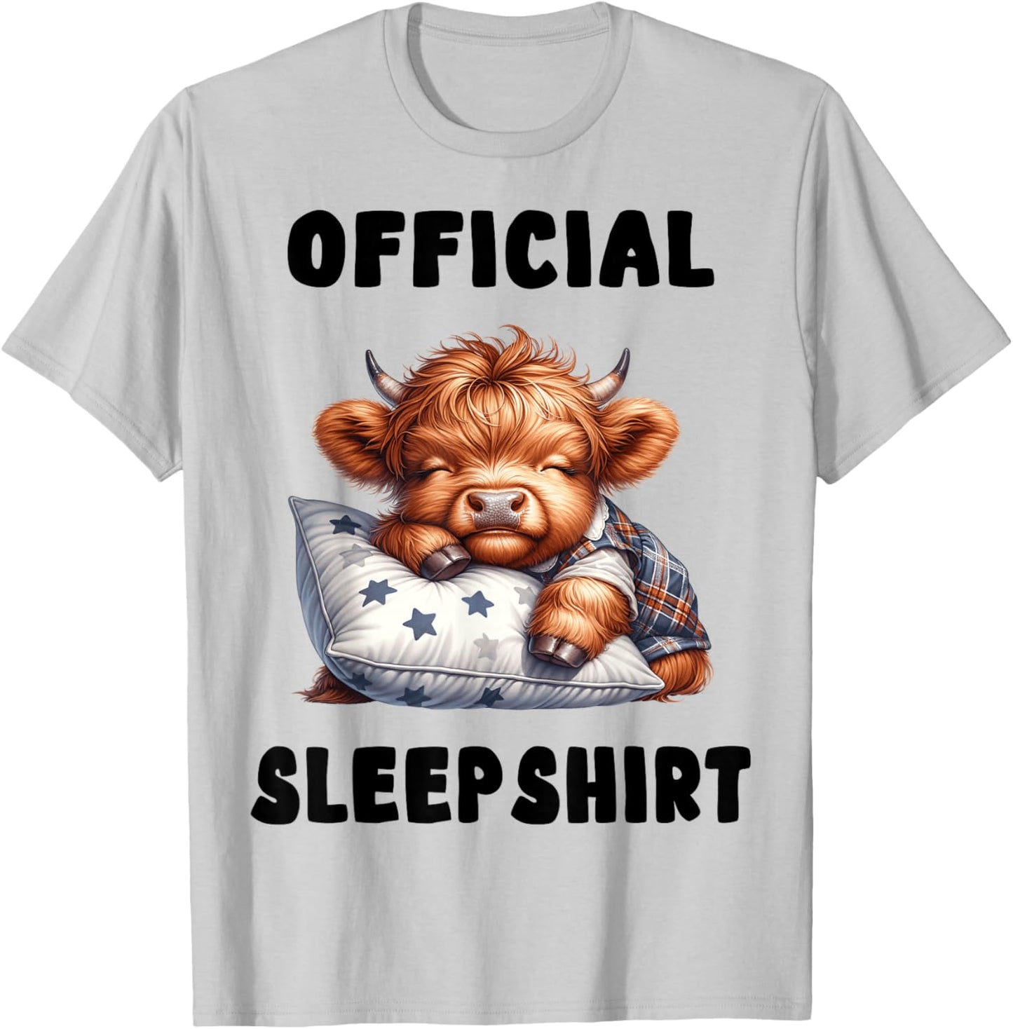 Highland_cow - Official Sleepshirt Pajamas Nightgown T-Shirt - T-Shirt | Ash