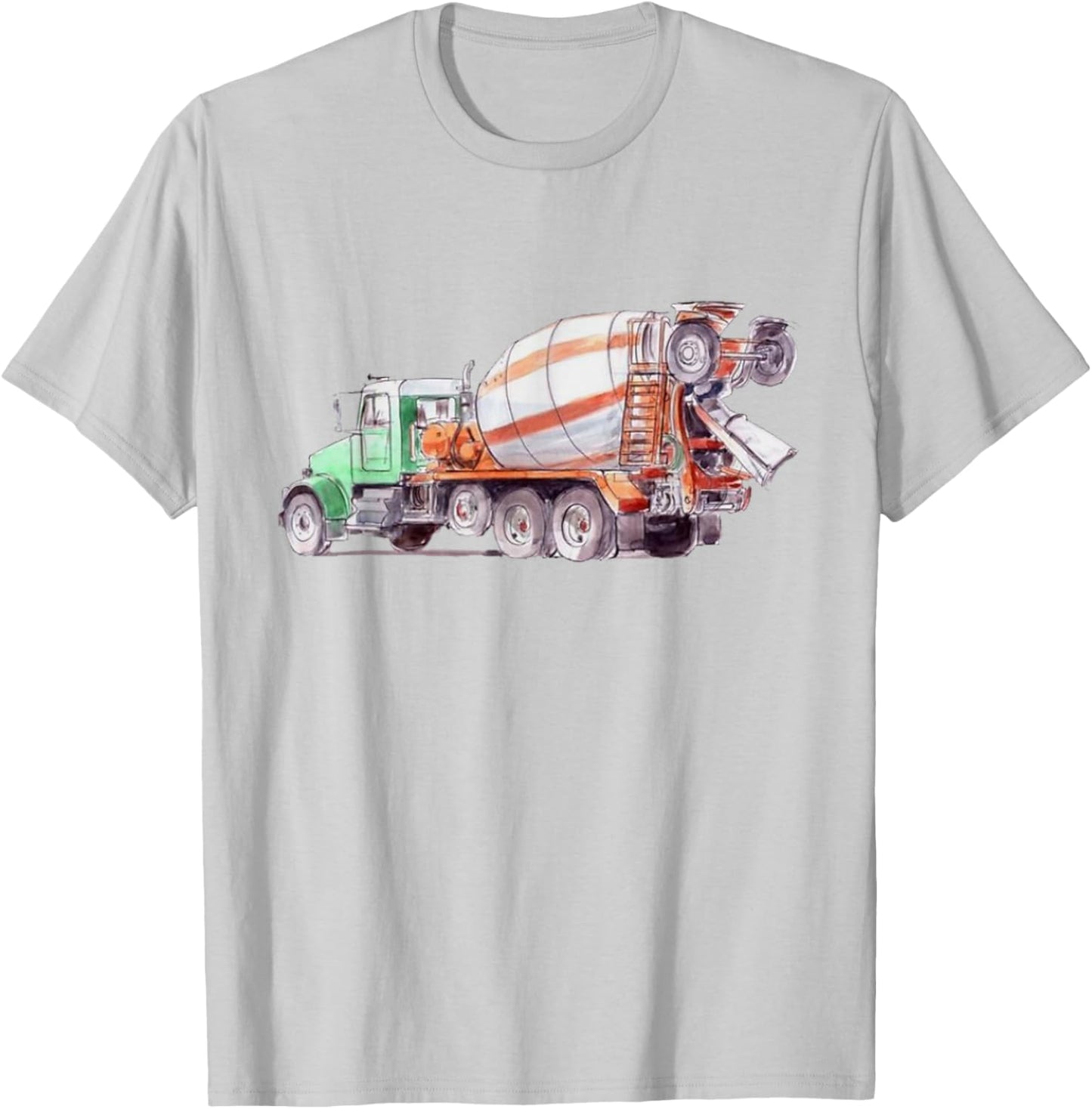 Cement trucks: Concrete mixer truck, construction kids trouble T-Shirt - T-Shirt | Ash
