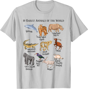 Wild Animals Educational Design for Kids, Teens and Youth T-Shirt - T-Shirt | Ash
