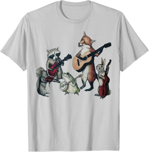 Bluegrass Animal Band Geeky Musical Vintage T-Shirt - T-Shirt | Ash