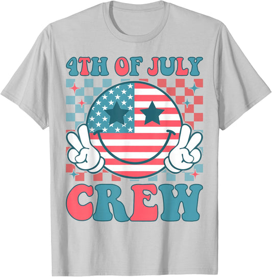 4th of July Crew Matching Family Outfits Independence Day T-Shirt - T-Shirt | Ash