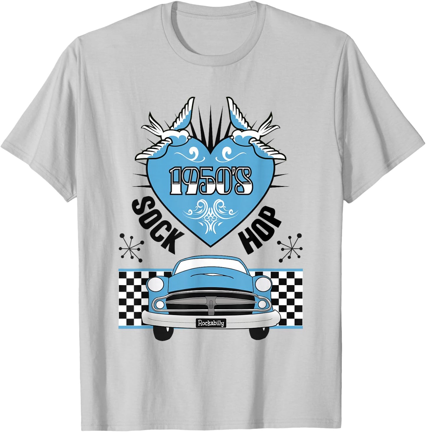 Sock Hop Costume Rockabilly 50s Greaser Retro 1950s Doo Wop T-Shirt - T-Shirt | Ash