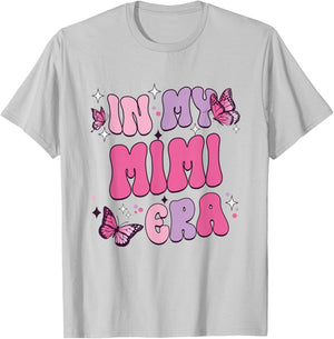 In My Mimi Era Funny Butterfly Groovy Retro Mothers Day T-Shirt - T-Shirt | Ash
