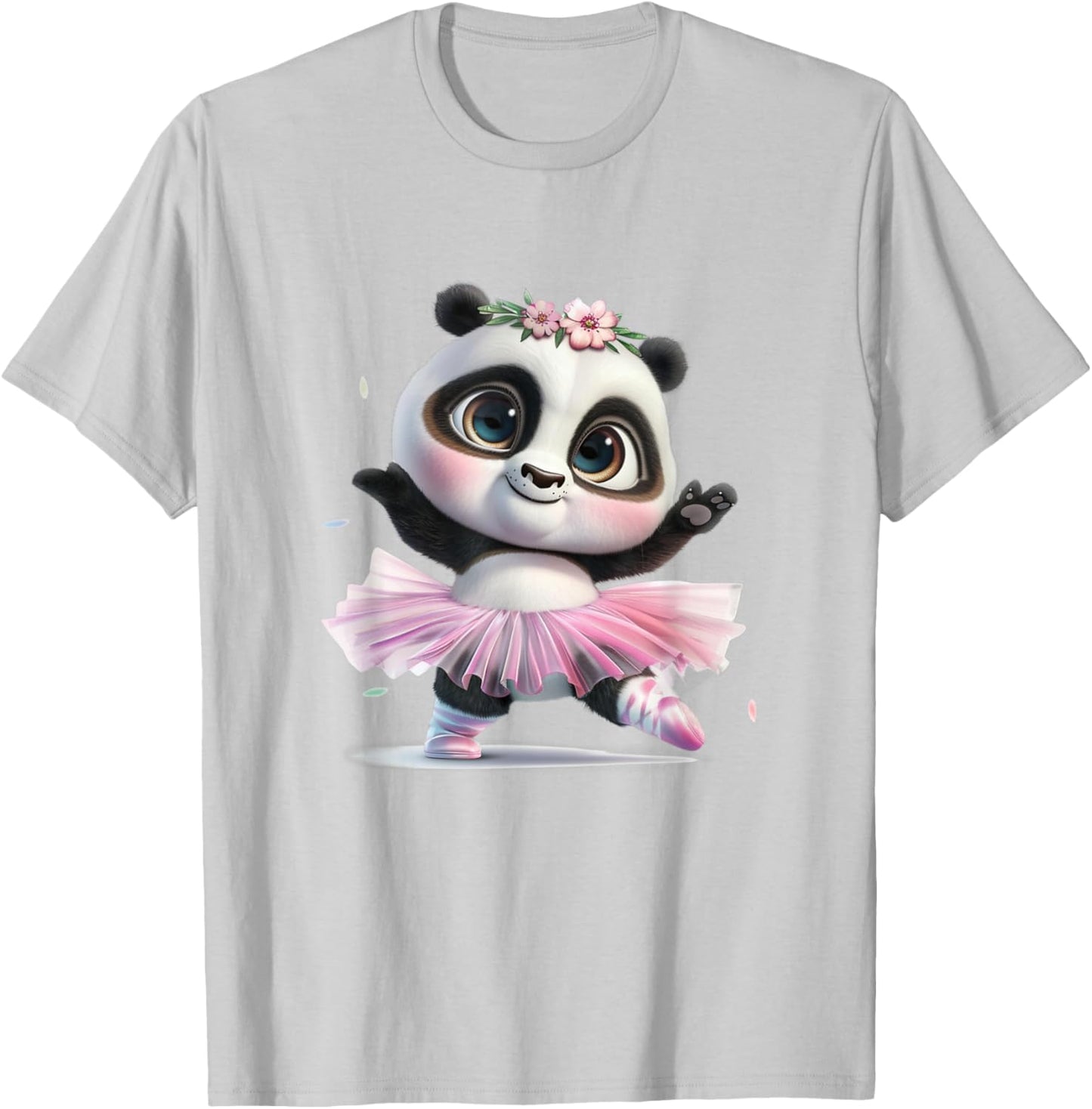 A Cute Panda Dancing Ballet In A Pink Dress T-Shirt - T-Shirt | Ash