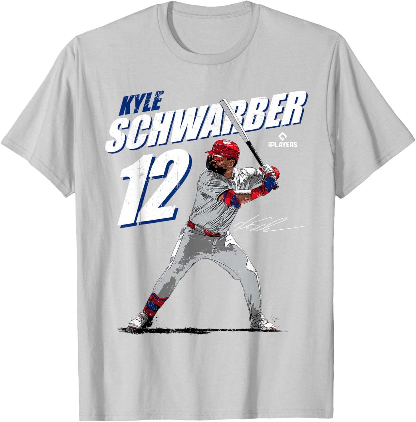Kyle Schwarber | Philadelphia Baseball Players | MLBSWB3001 T-Shirt - T-Shirt | Ash