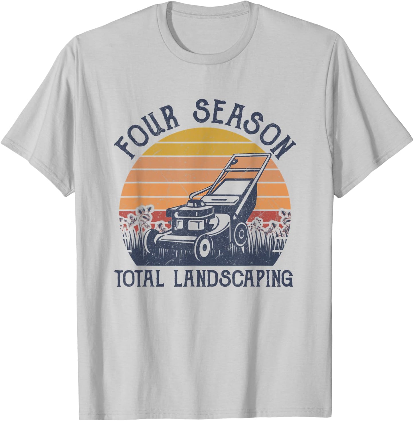 Four Season Total Landscaping Vintage Sunset Graphic Novelty T-Shirt - T-Shirt | Ash