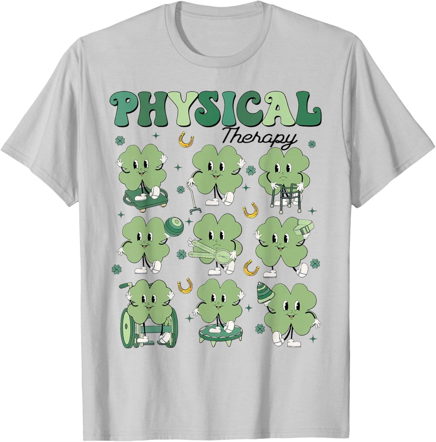 Physical Therapy PT Funny Shamrock St Patricks Day T-Shirt - T-Shirt | Ash