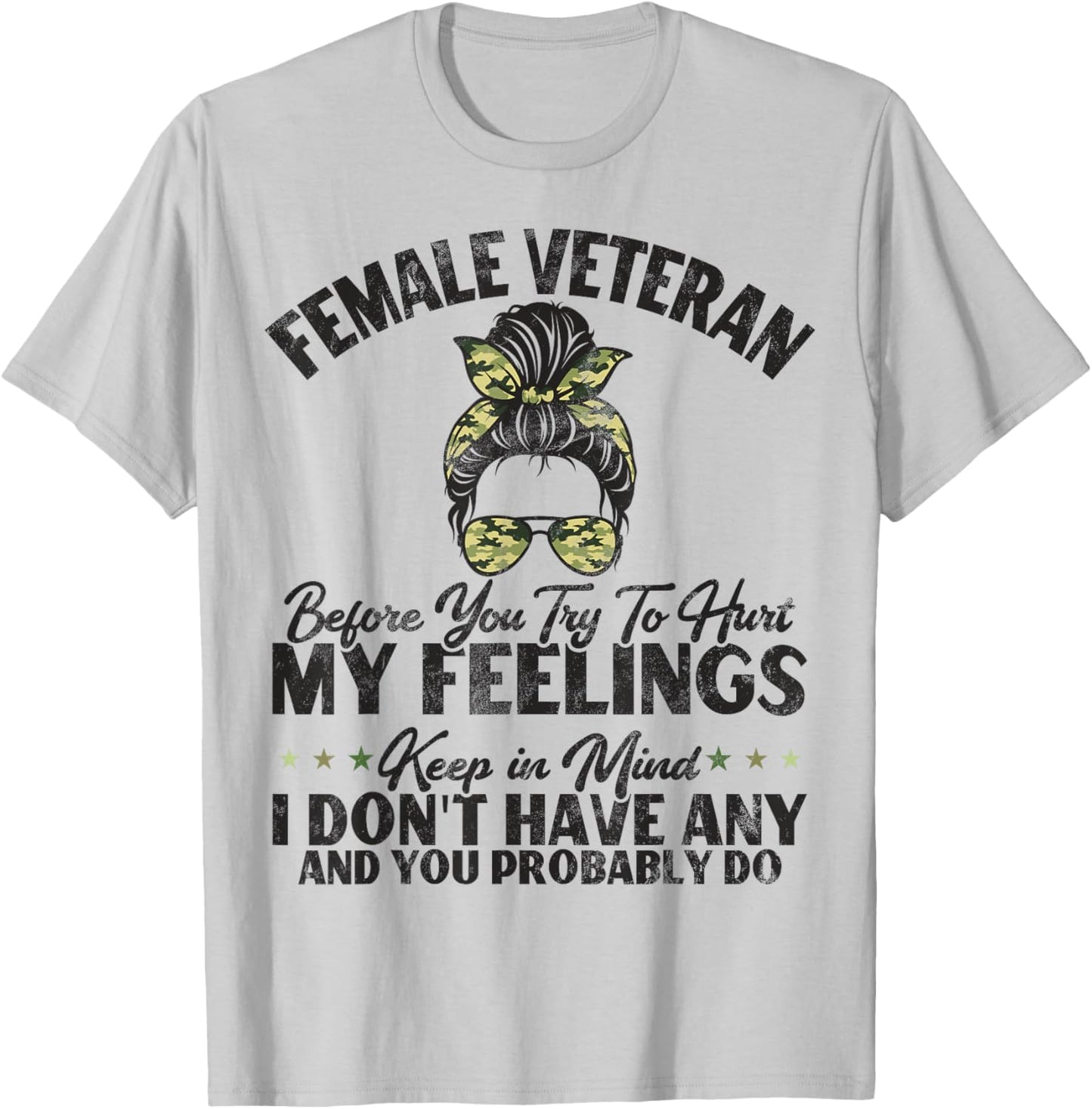 Female Veteran Veteran's Day Women Veteran Soldier Patriotic T-Shirt - T-Shirt | Ash
