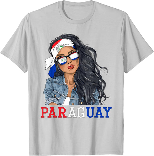 Paraguayan Woman Products Flag Uniform Heritage Paraguay T-Shirt - T-Shirt | Ash