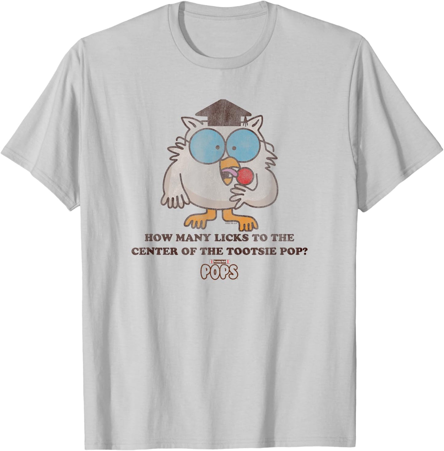 Tootsie Roll Pop Owl How Many Licks To The Center T-Shirt - T-Shirt | Ash